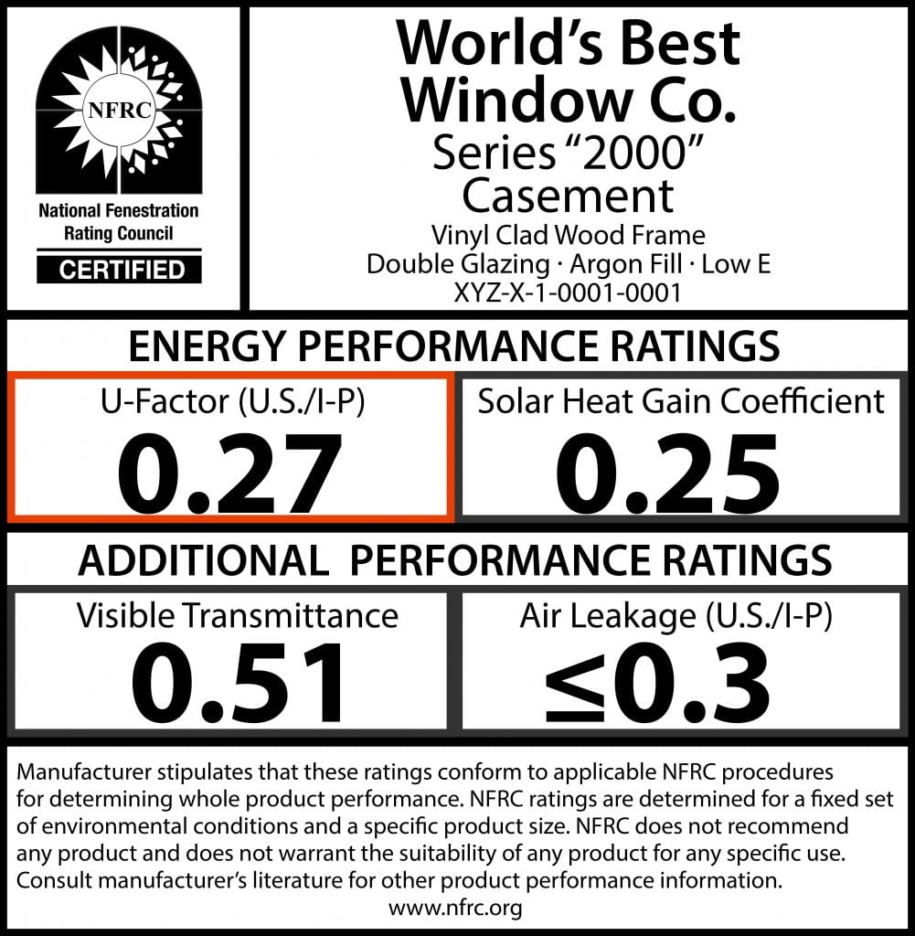 What does the UFactor of a vinyl window mean? Smarter Windows & Doors